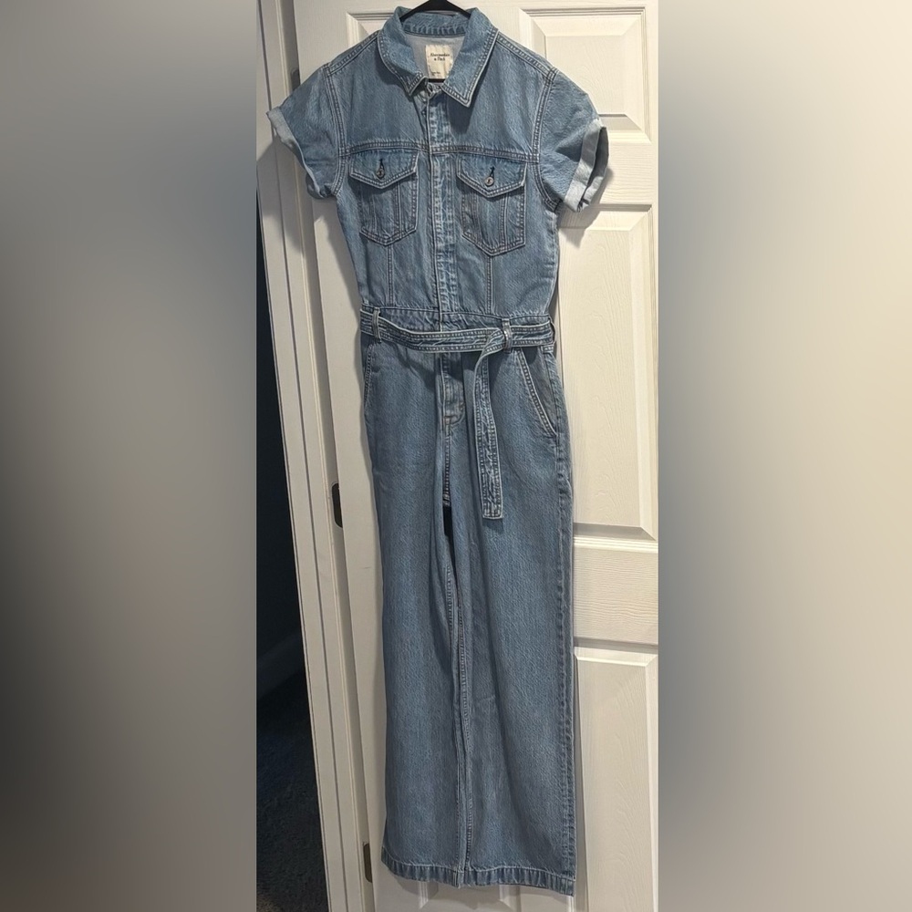 Abercrombie & Fitch Light Blue Denim Jumpsuit Jeans
